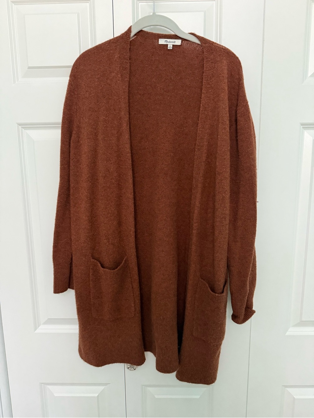 Madewell: Cozy Open-Front Women's Cardigan Sweater - Rust